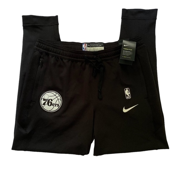 Nike NWT Men’s XXL NBA Authentics Standard Fit Philadelphia 76ers Black Joggers - Picture 1 of 11